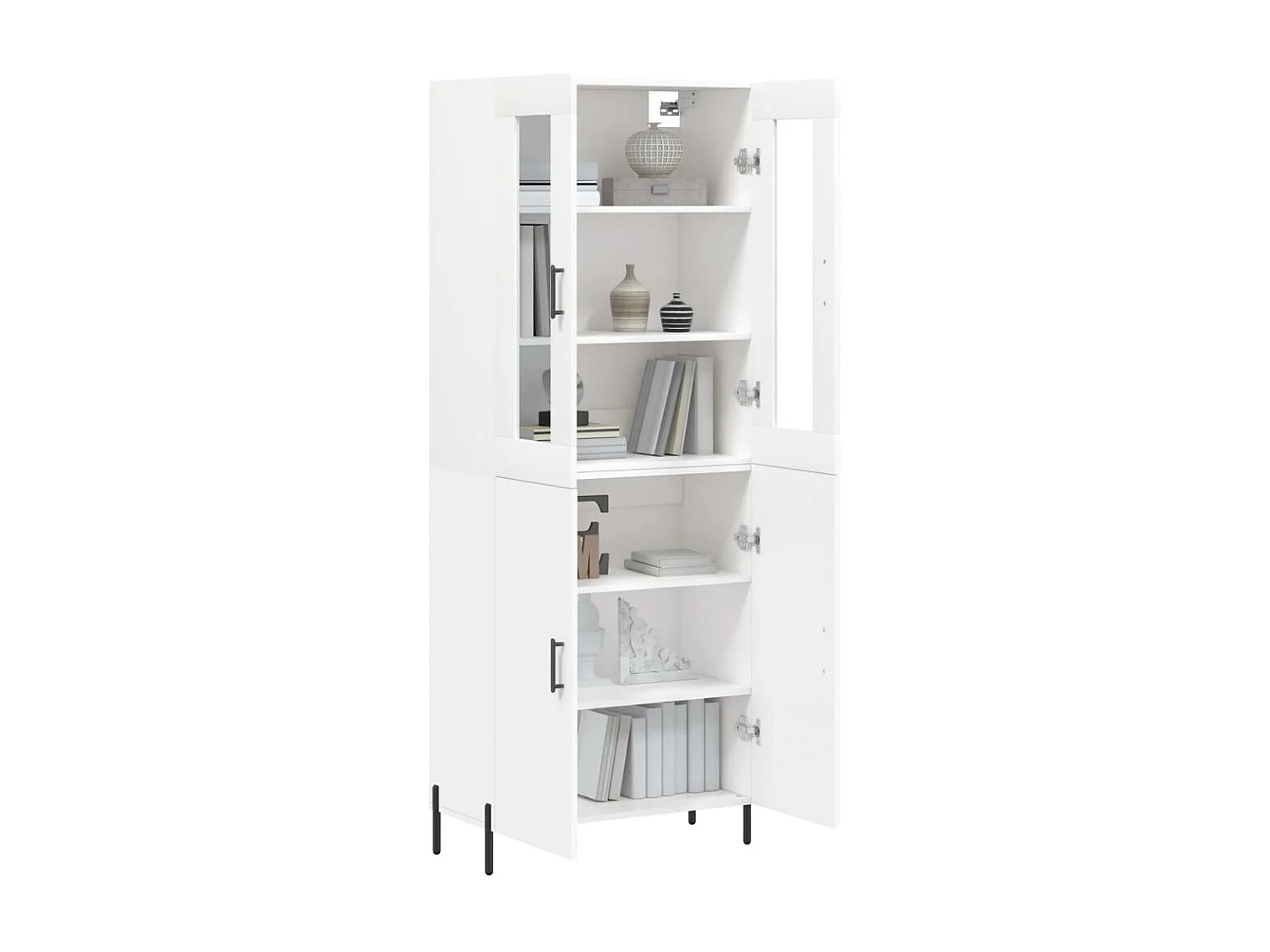 Highboard,Kommode Weiß 69,5x34x180 cm Holzwerkstoff -gkd774670