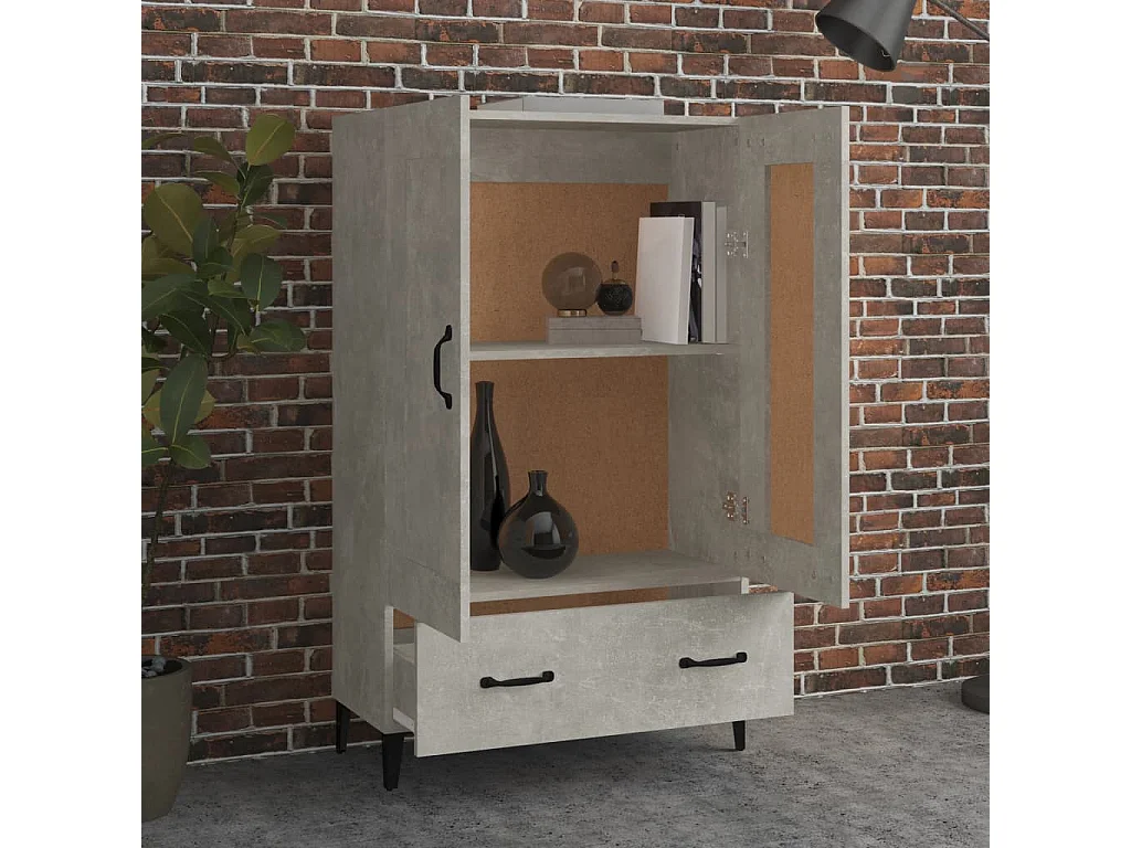 Highboard,Kommode Betongrau 70x31x115 cm Holzwerkstoff -gkd362860