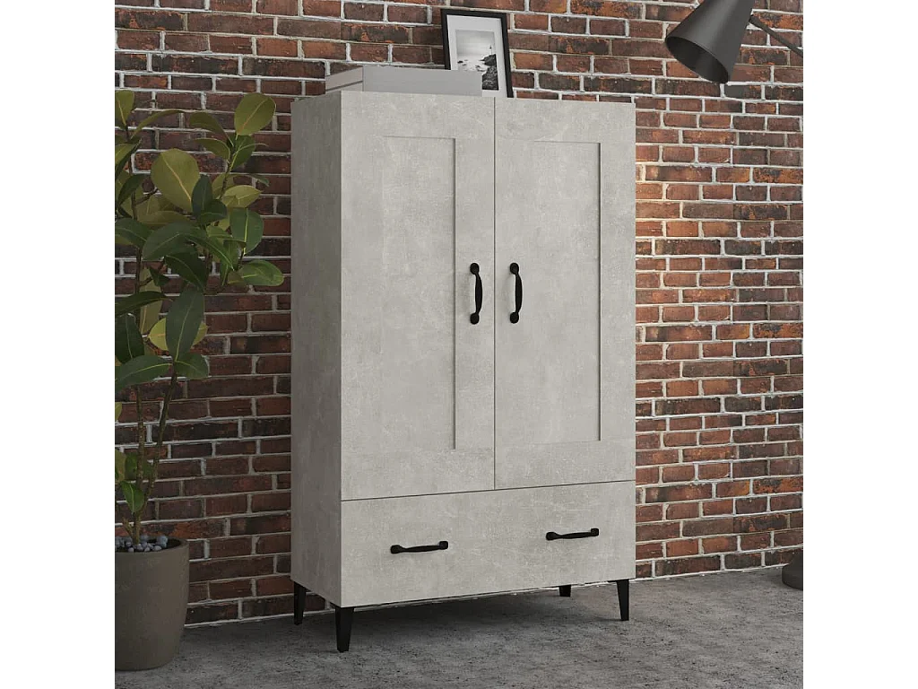 Buffet haut Gris béton 70x31x115 cm Bois d'ingénierie EGER28906