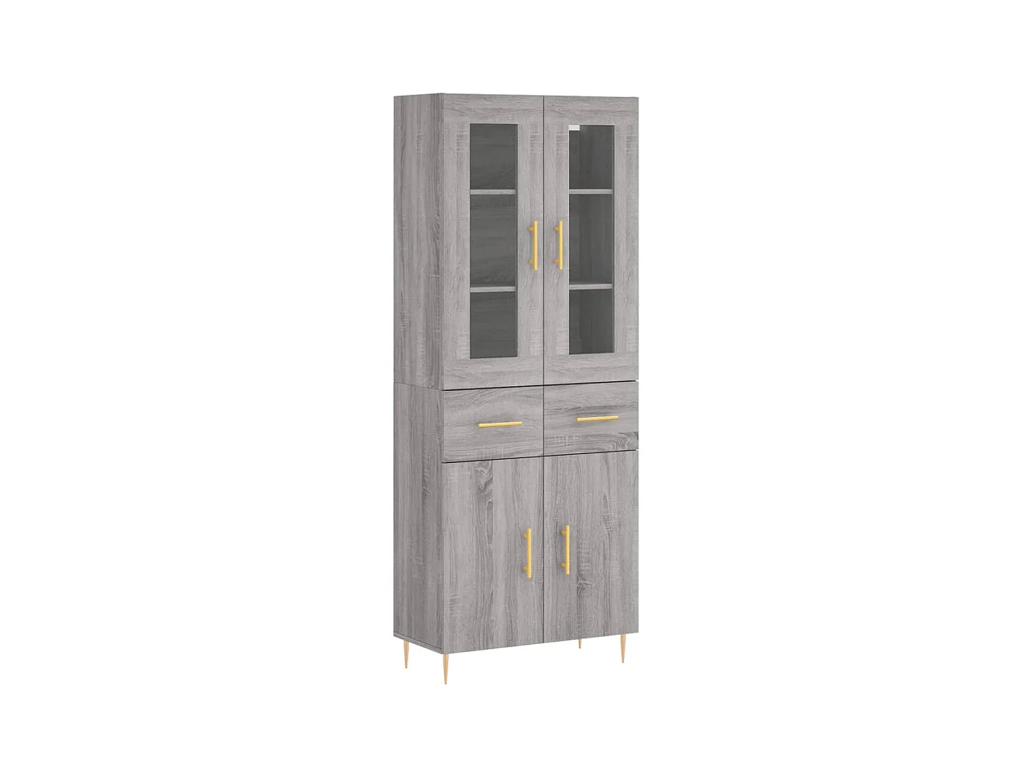 Highboard,Kommode Grau Sonoma 69,5x34x180 cm Holzwerkstoff -gkd437433