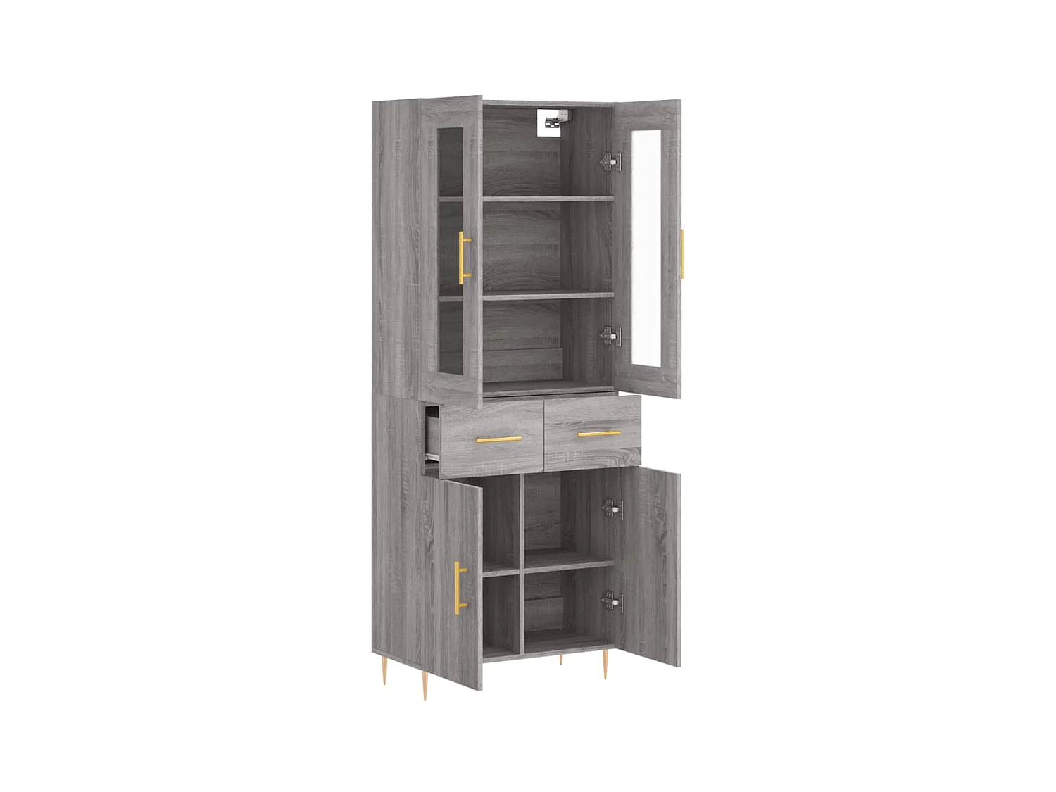 Highboard,Kommode Grau Sonoma 69,5x34x180 cm Holzwerkstoff -gkd437433