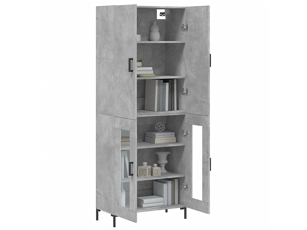 Highboard,Kommode Betongrau 69,5x34x180 cm Holzwerkstoff -gkd63834