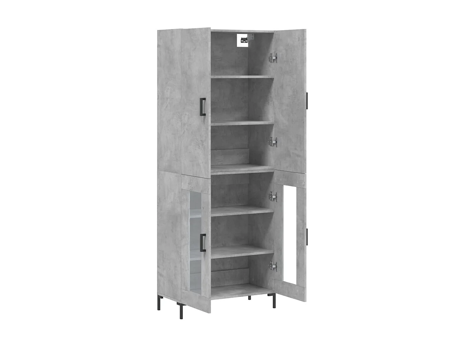 Highboard,Kommode Betongrau 69,5x34x180 cm Holzwerkstoff -gkd63834