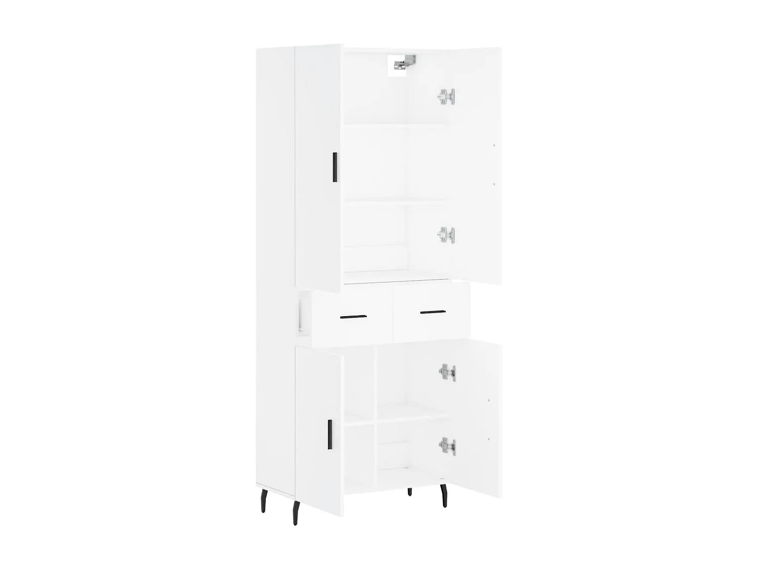 Highboard,Kommode Weiß 69,5x34x180 cm Holzwerkstoff -gkd30092