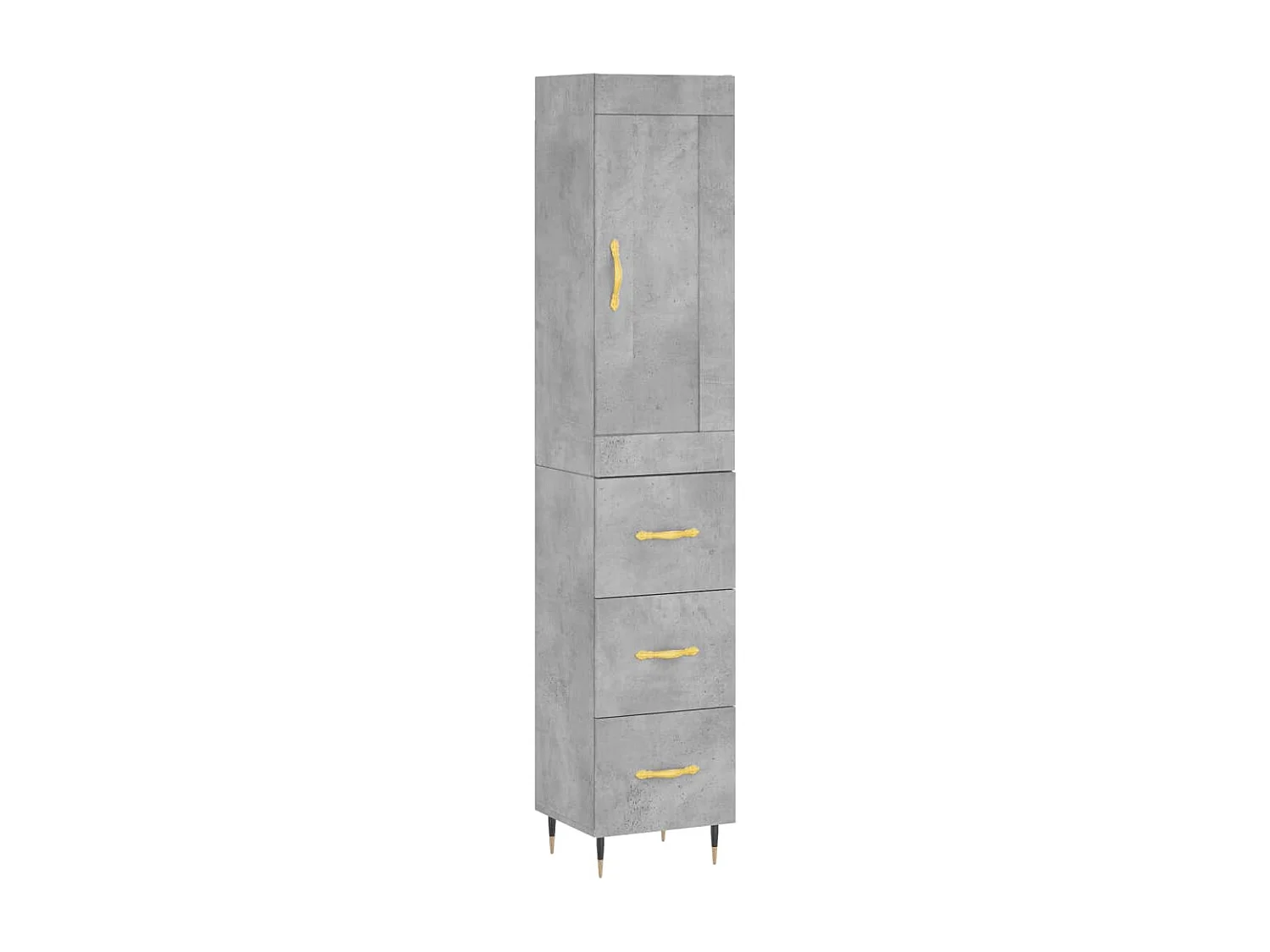 Buffet haut Gris béton 34,5x34x180 cm Bois d'ingénierie QWE20763