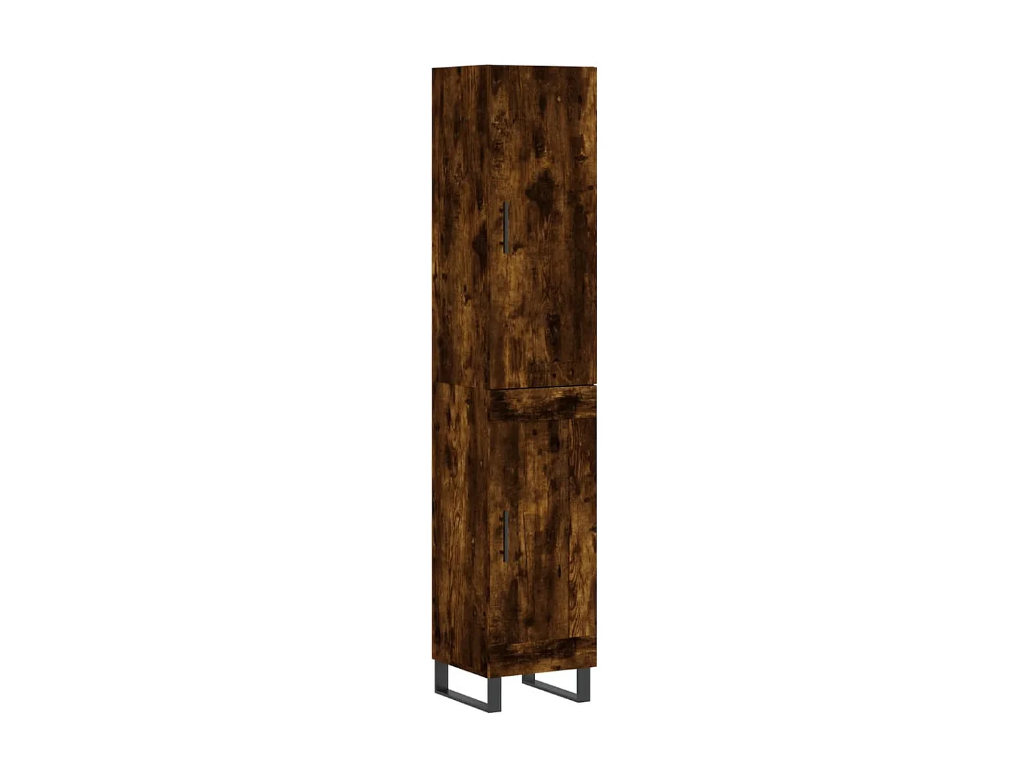 Buffet haut Chêne fumé 34,5x34x180 cm Bois d'ingénierie QWE37935