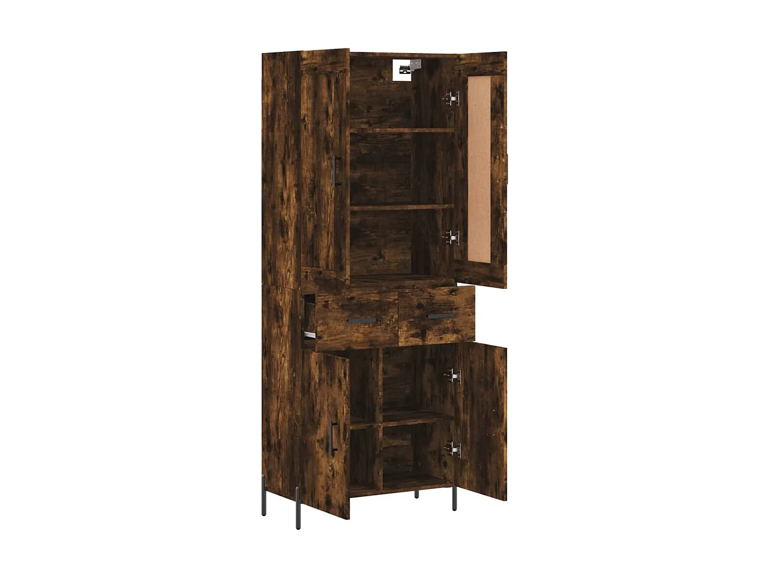 Highboard,Kommode Räuchereiche 69,5x34x180 cm Holzwerkstoff -gkd283640