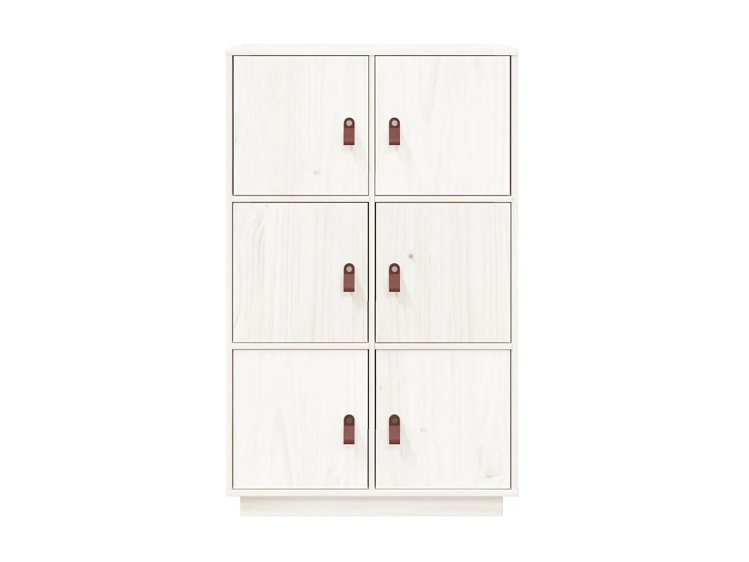Hoge kast 67x40x108,5 cm massief grenenhout wit NL933549