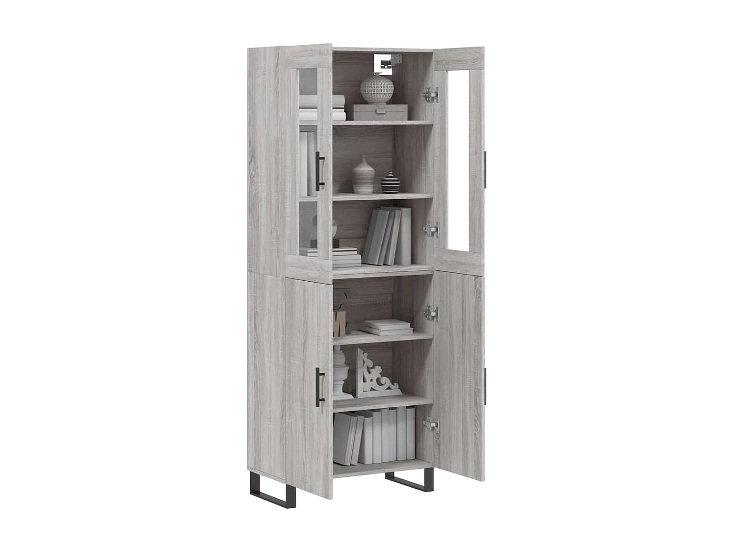 Buffet haut Sonoma gris 69,5x34x180 cm Bois d'ingénierie QWE12688