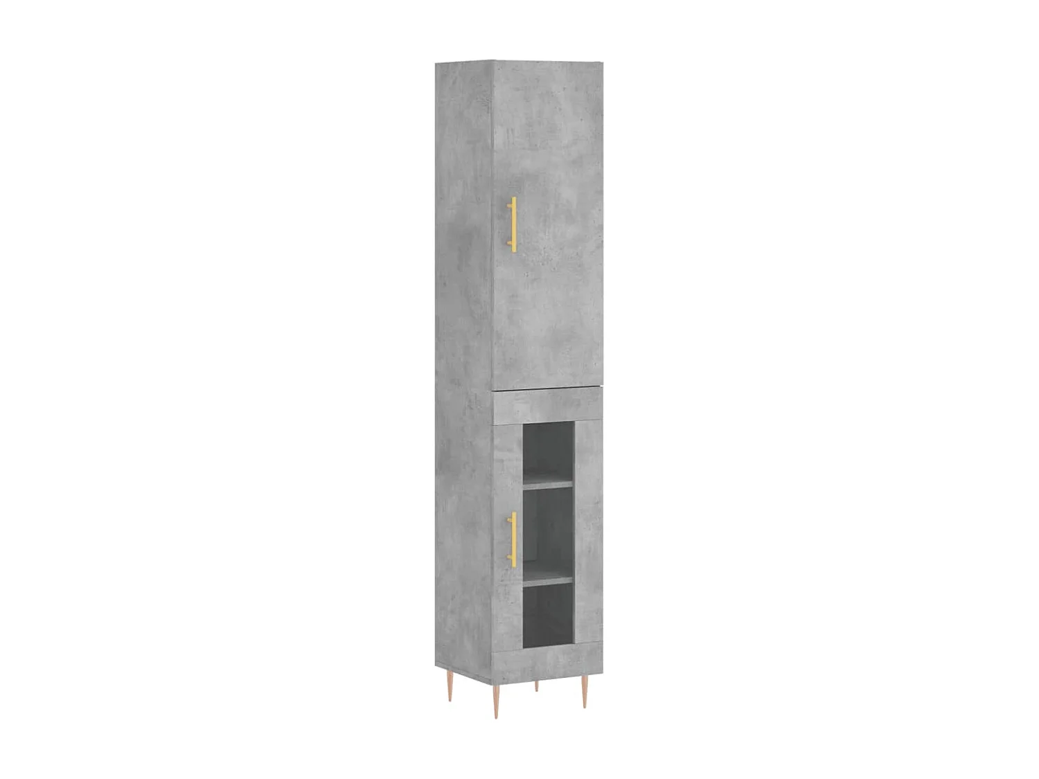 Buffet haut Gris béton 34,5x34x180 cm Bois d'ingénierie QWE81369