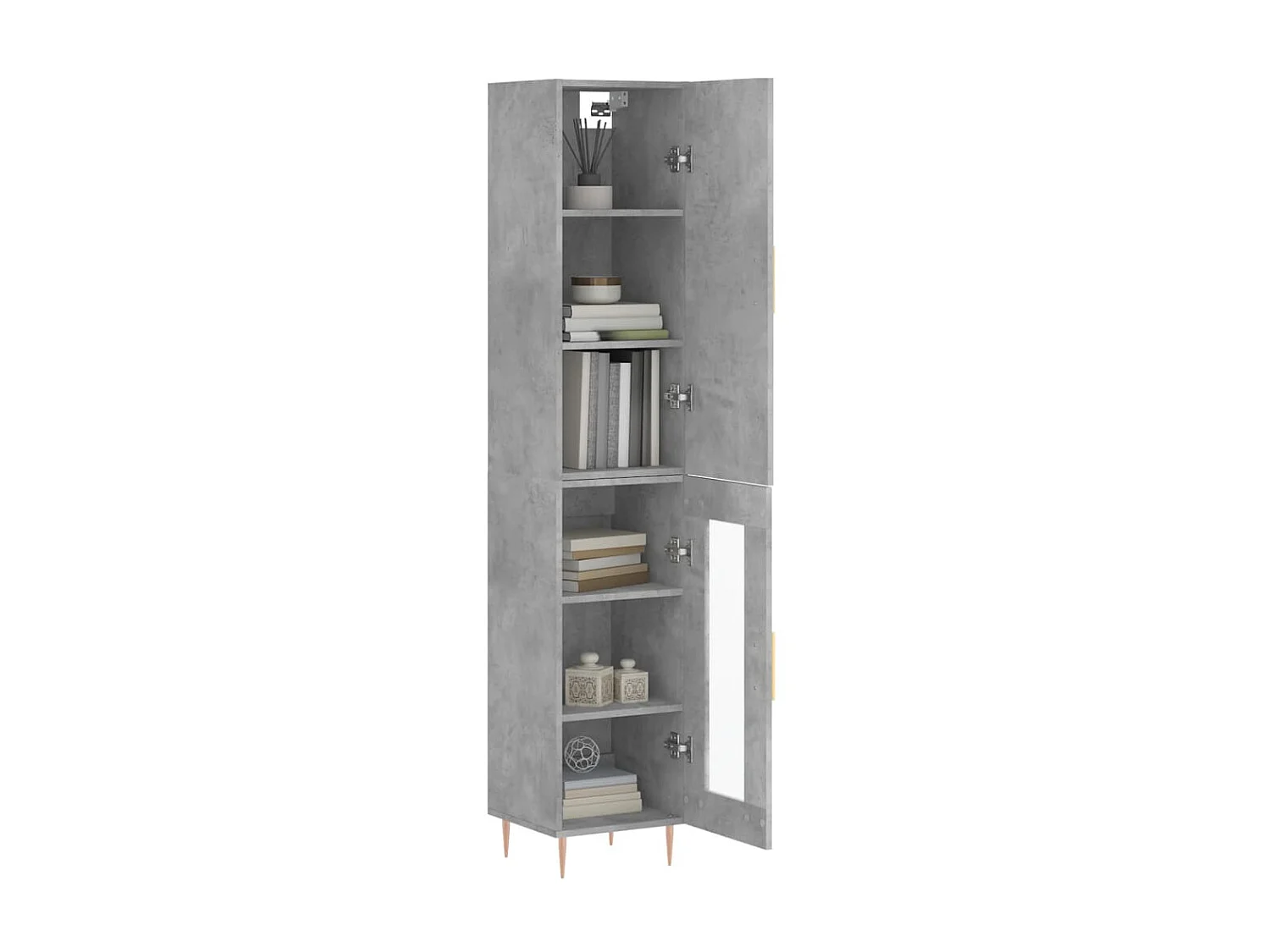 Buffet haut Gris béton 34,5x34x180 cm Bois d'ingénierie QWE81369