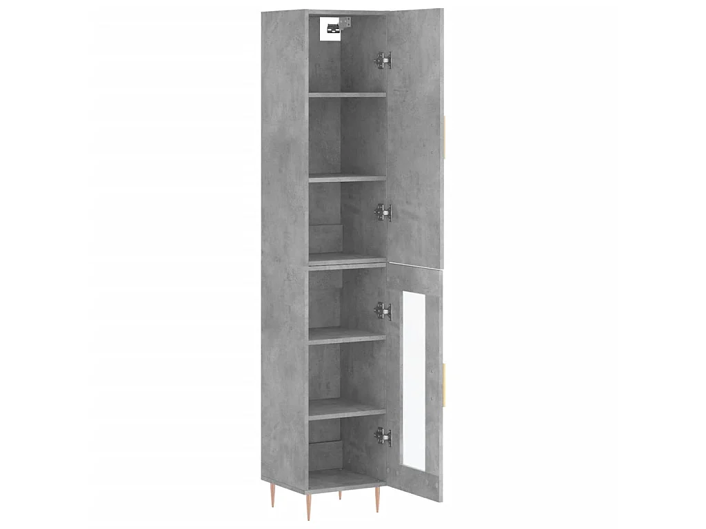 Buffet haut Gris béton 34,5x34x180 cm Bois d'ingénierie QWE81369