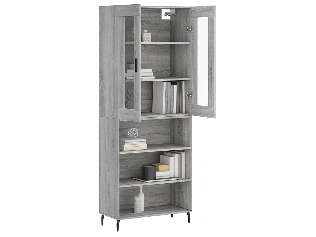 Highboard,Kommode Grau Sonoma 69,5x34x180 cm Holzwerkstoff -gkd812604