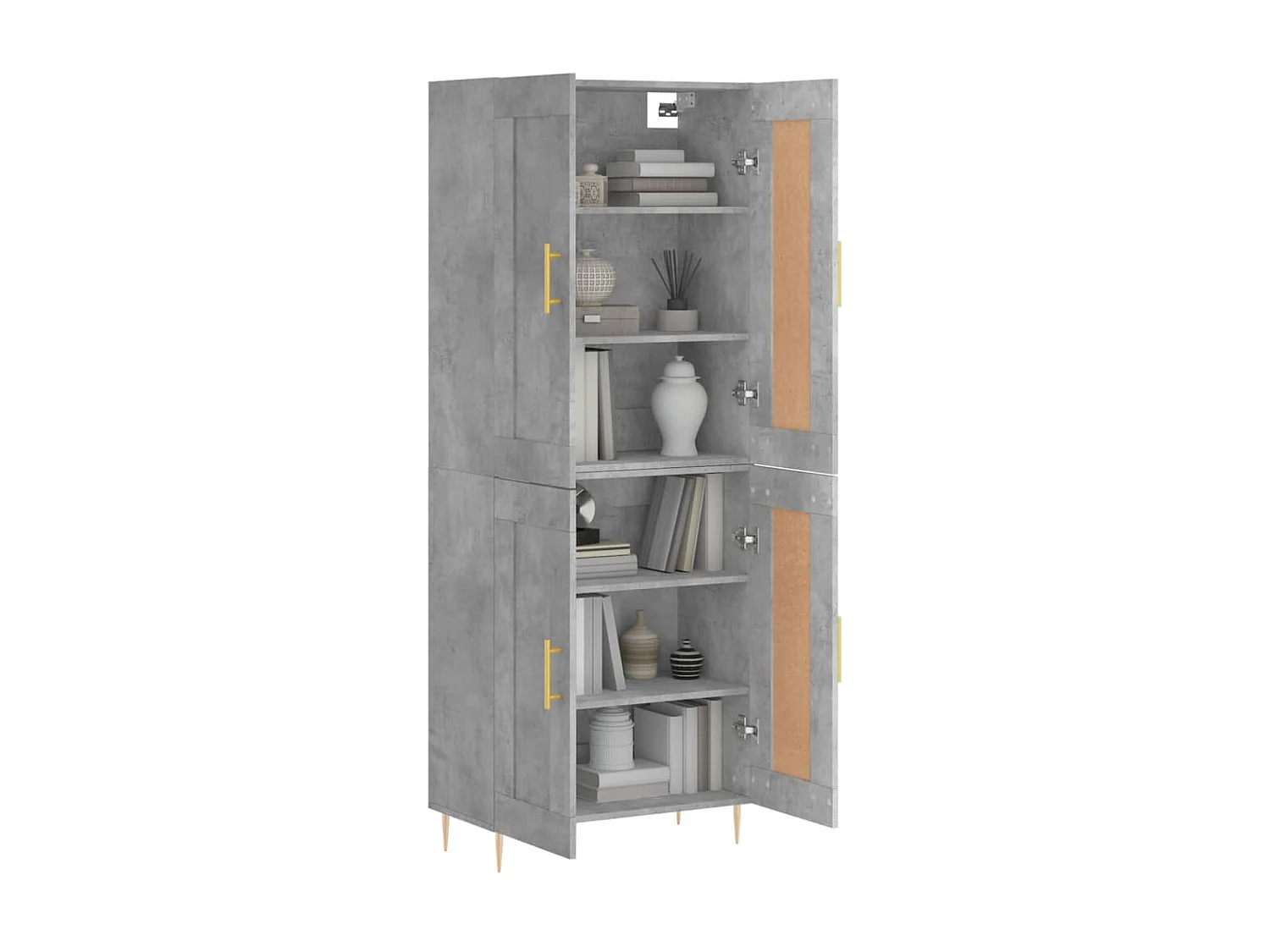 Aparador alto 69,5x34x180 cm derivados de madeira cinza cimento PT137017