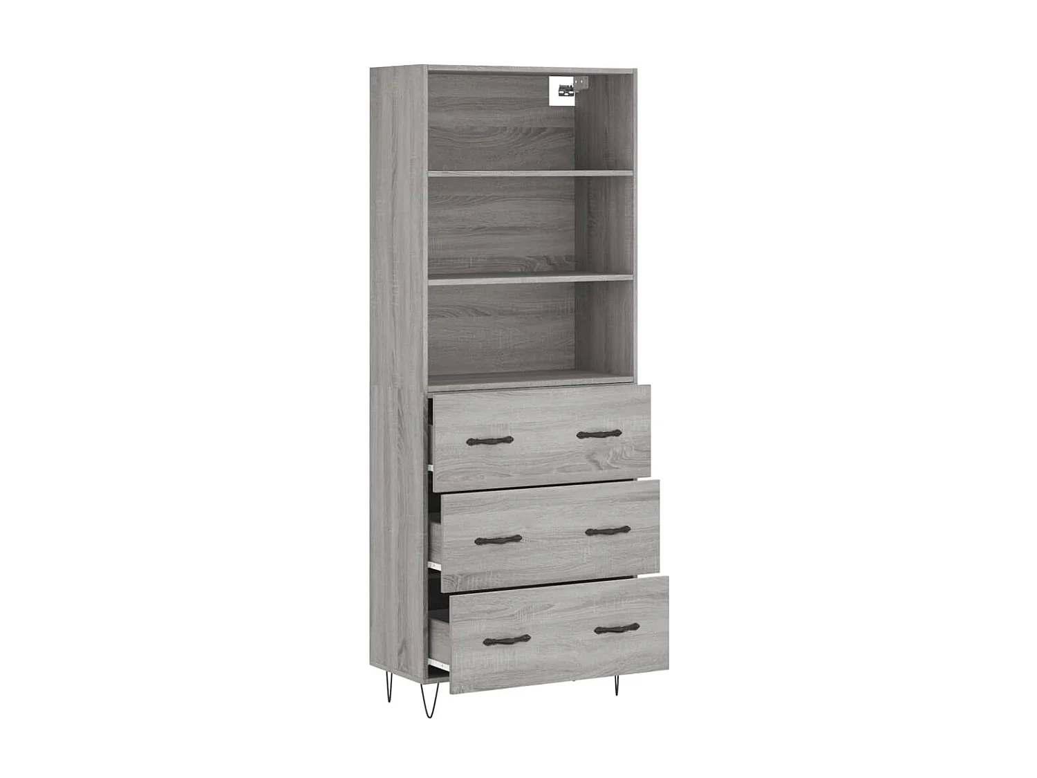 Buffet haut Sonoma gris 69,5x34x180 cm Bois d'ingénierie QWE76614