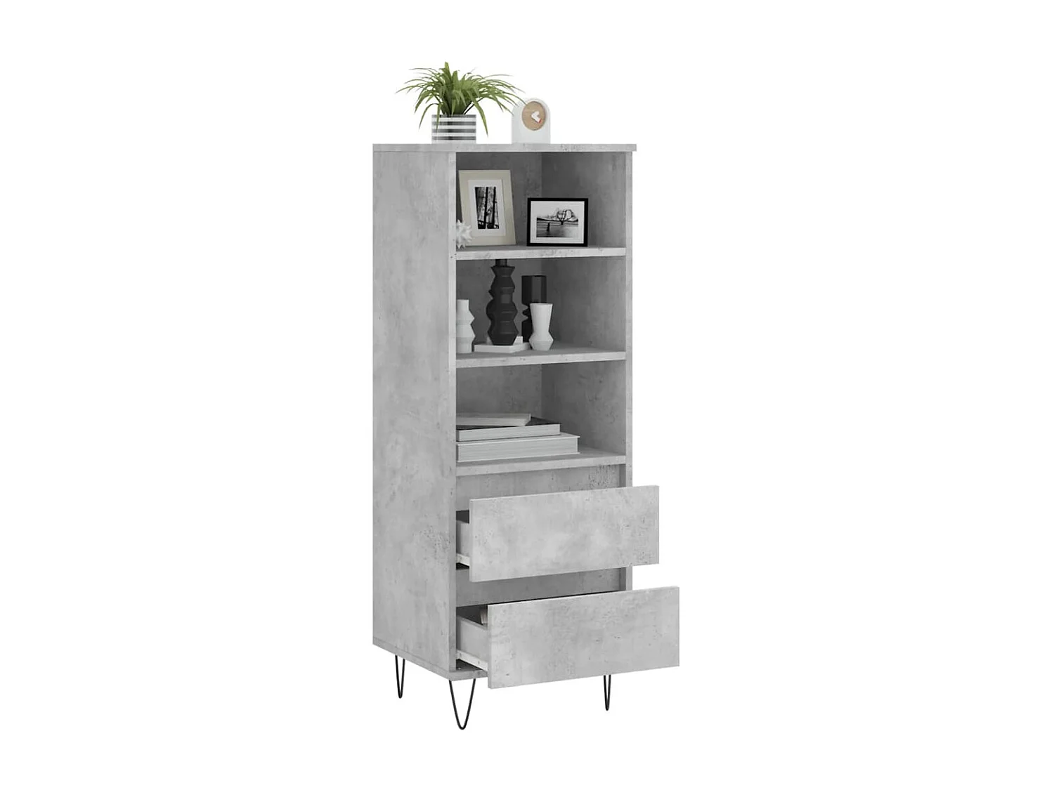 Buffet haut Gris béton 40x36x110 cm Bois d'ingénierie LSF4677