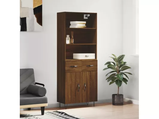 Kauf Unique Highboard,Kommode Braun Eichen-Optik 69,5x34x180 cm Holzwerkstoff -gkd917579