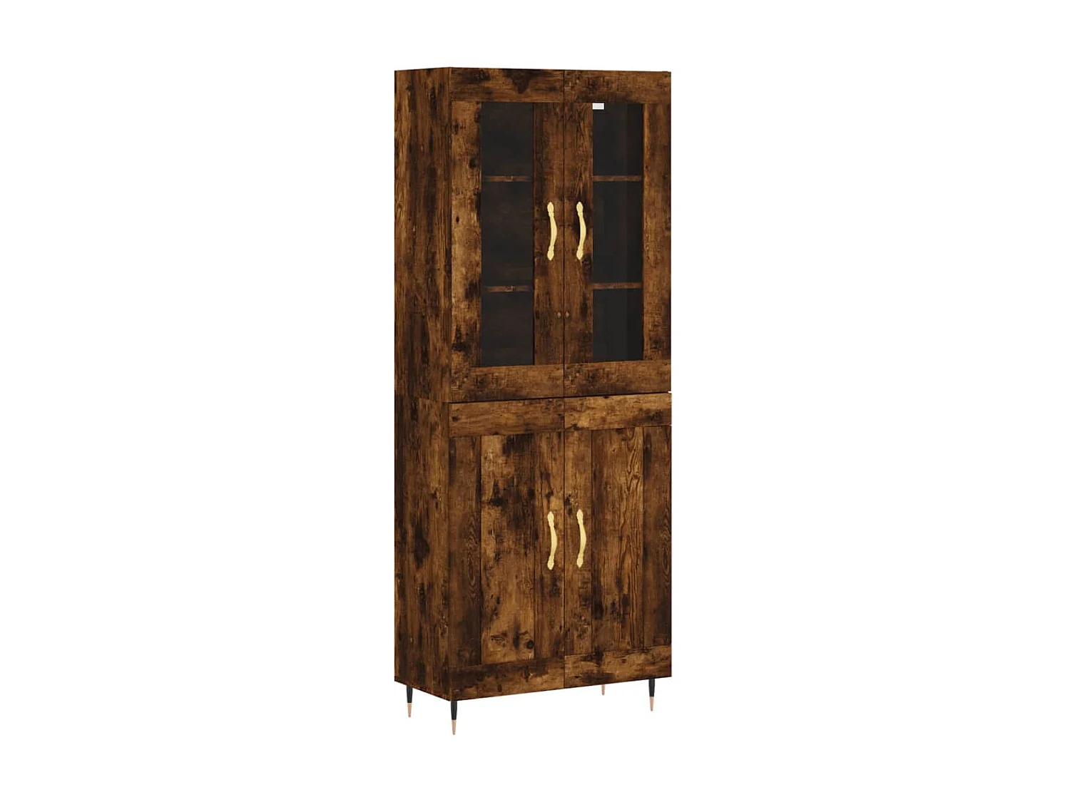 Aparador alto madera contrachapada roble ahumado 69,5x34x180 cm ES86182
