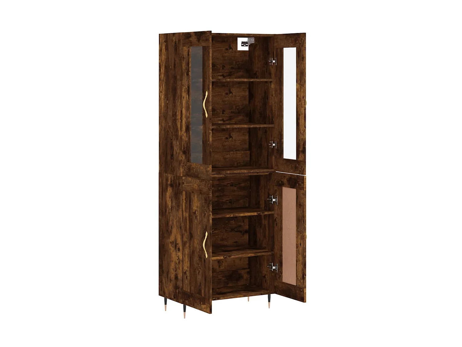 Aparador alto madera contrachapada roble ahumado 69,5x34x180 cm ES86182