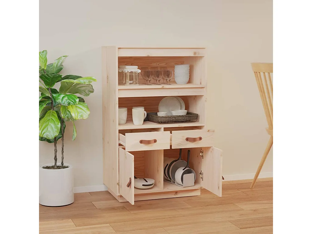 Highboard,Kommode 67x40x108,5 cm Massivholz Kiefer -gkd816105