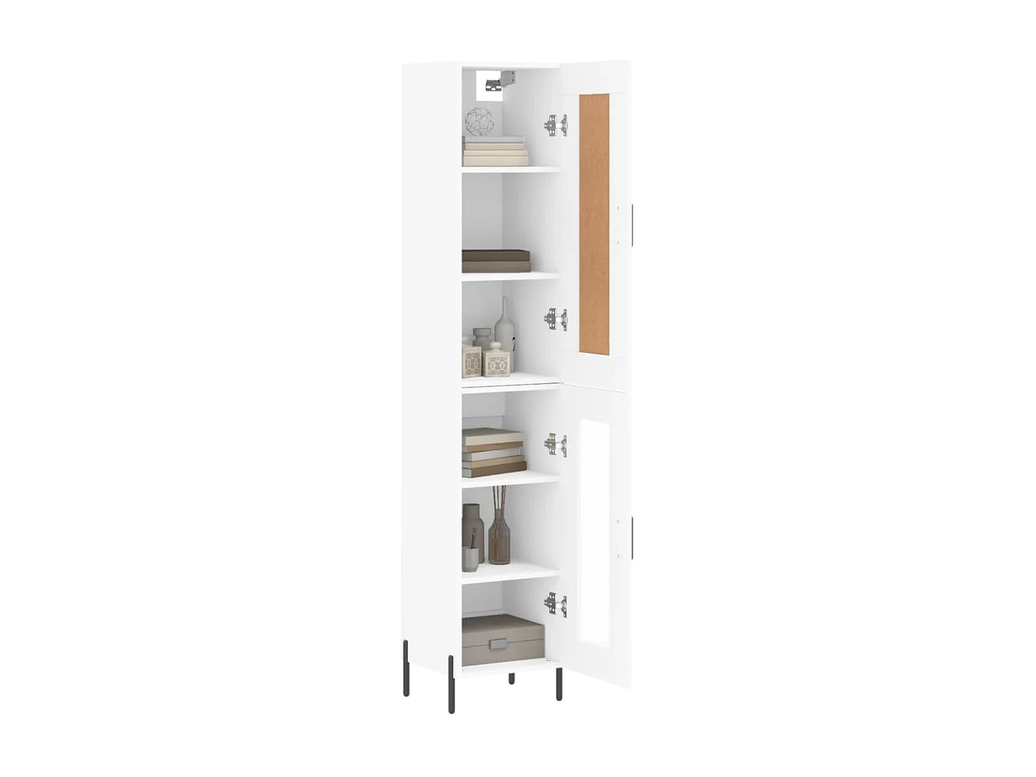 Buffet haut Blanc 34,5x34x180 cm Bois d'ingénierie QWE19224