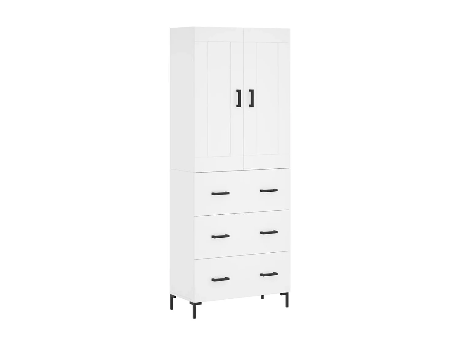 Highboard,Kommode Weiß 69,5x34x180 cm Holzwerkstoff -gkd249535