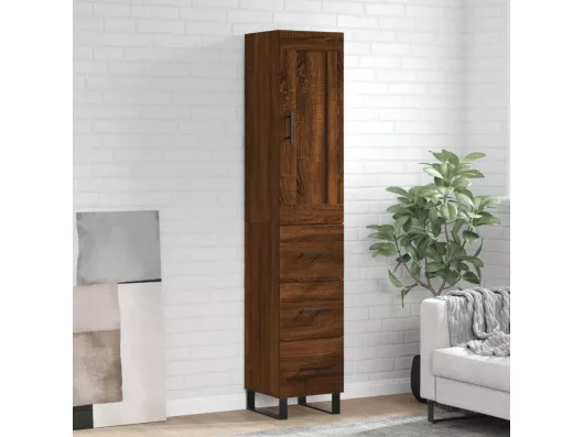 Kauf Unique Highboard,Kommode Braun Eichen-Optik 34,5x34x180 cm Holzwerkstoff -gkd893544