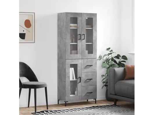 Kauf Unique Highboard,Kommode Betongrau 69,5x34x180 cm Holzwerkstoff -gkd716111