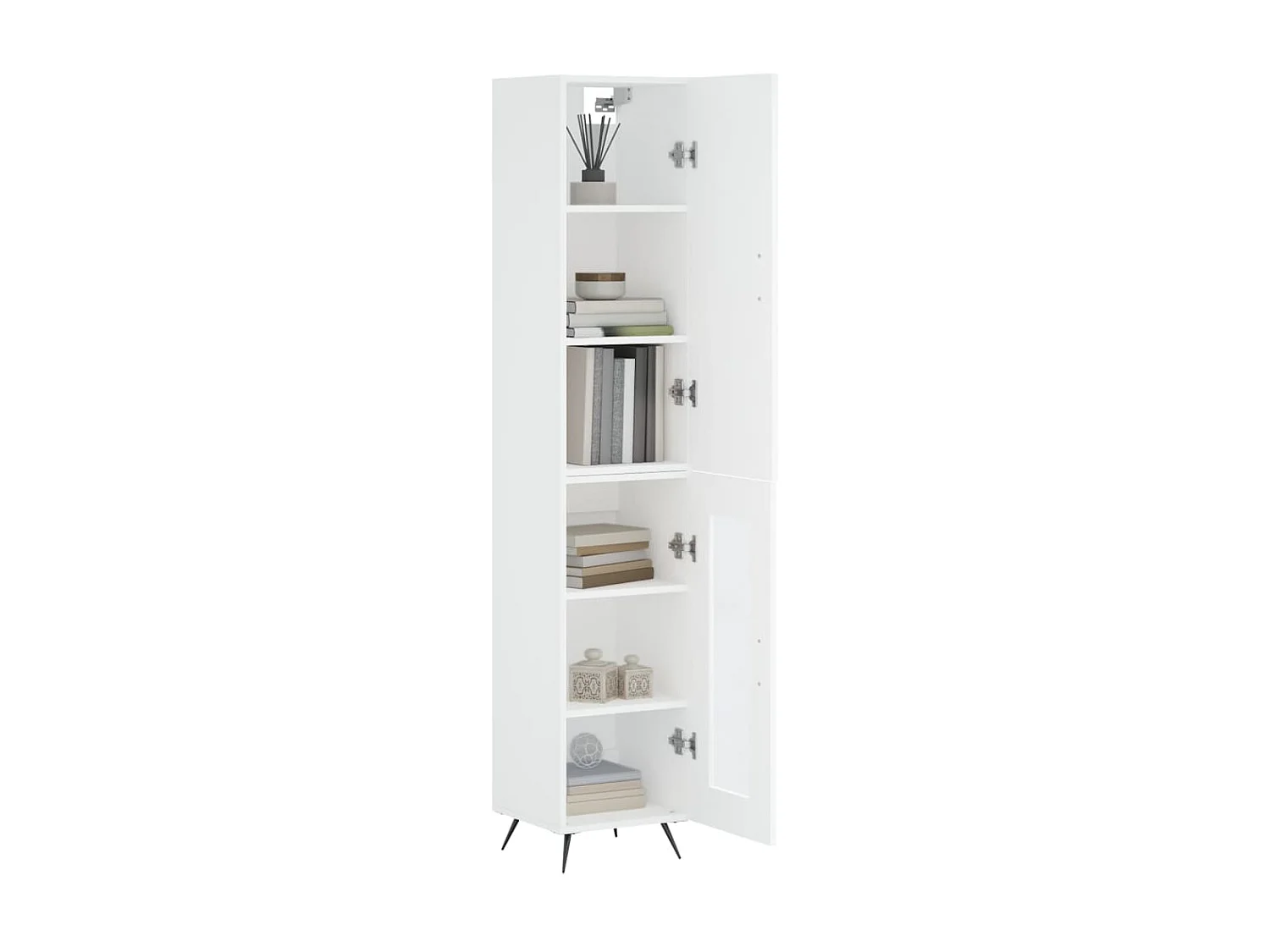 Buffet haut Blanc 34,5x34x180 cm Bois d'ingénierie QWE62311