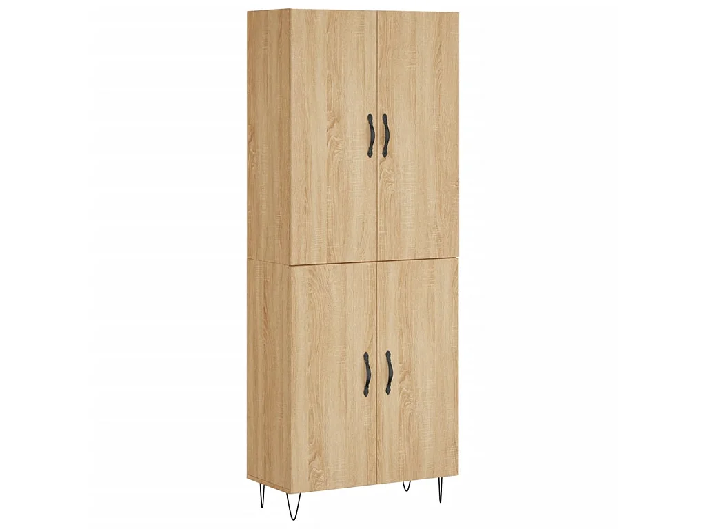 Buffet haut Chêne sonoma 69,5x34x180 cm Bois d'ingénierie QWE26134