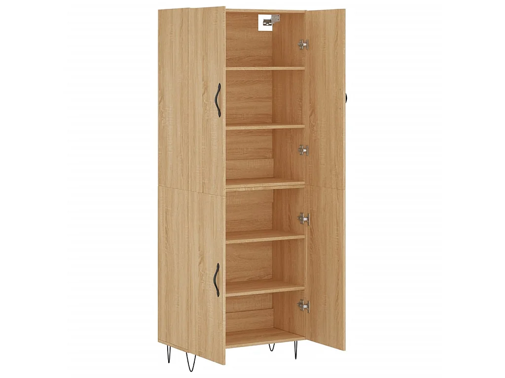 Buffet haut Chêne sonoma 69,5x34x180 cm Bois d'ingénierie QWE26134