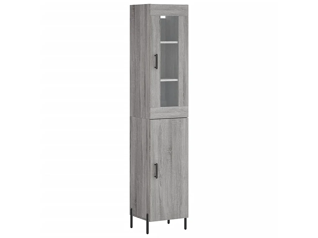 Buffet haut Sonoma gris 34,5x34x180 cm Bois d'ingénierie QWE58737