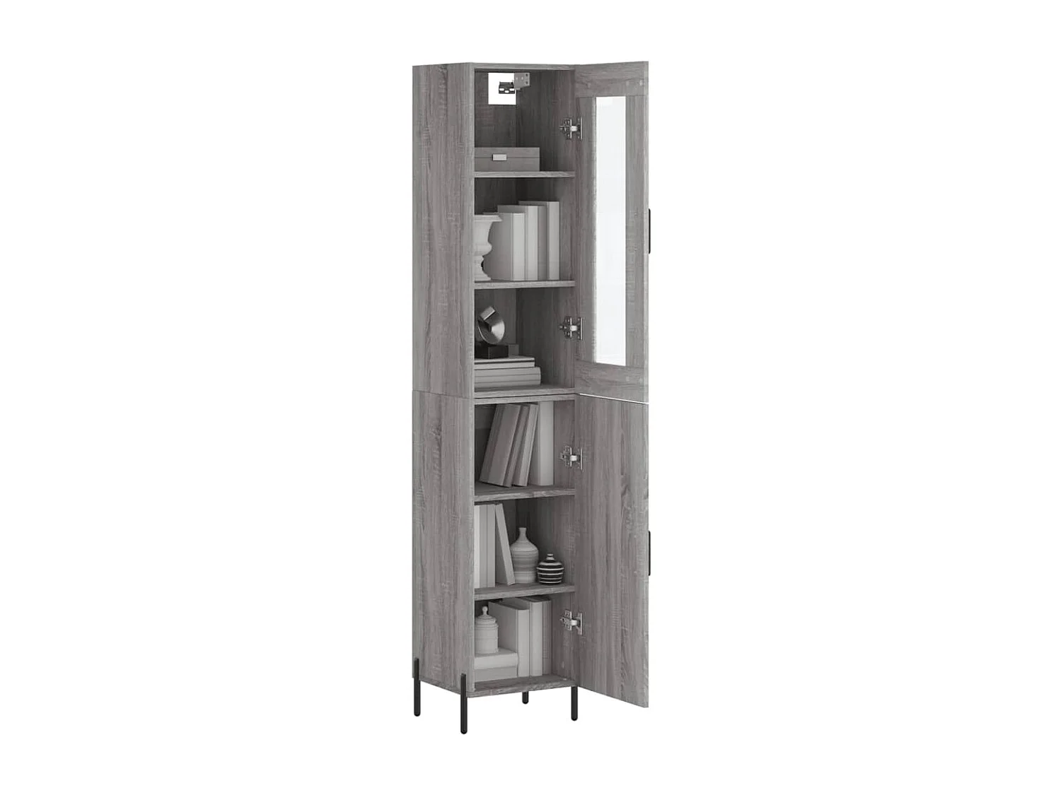 Buffet haut Sonoma gris 34,5x34x180 cm Bois d'ingénierie QWE58737