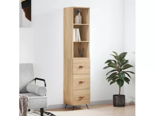 Kauf Unique Highboard,Kommode Sonoma-Eiche 34,5x34x180 cm Holzwerkstoff -gkd609131