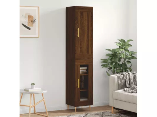 Kauf Unique Highboard,Kommode Braun Eichen-Optik 34,5x34x180 cm Holzwerkstoff -gkd62075