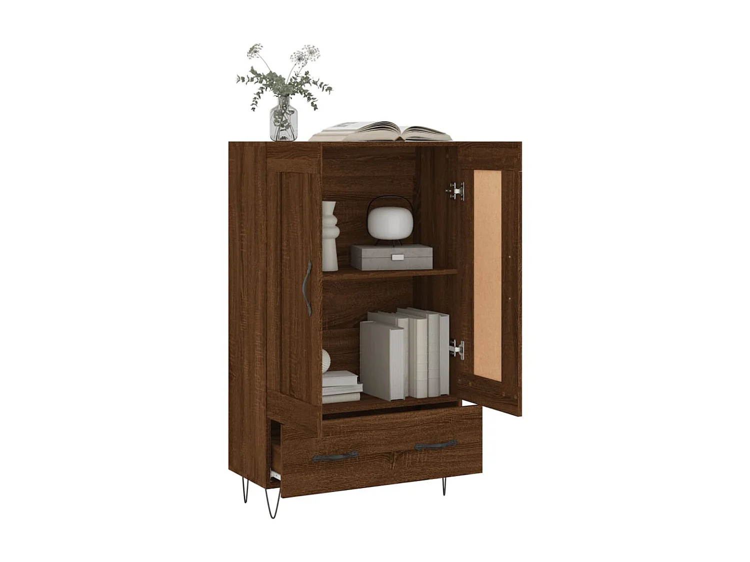 Aparador alto derivados madeira 69,5x31x115 cm carvalho castanho PT911133