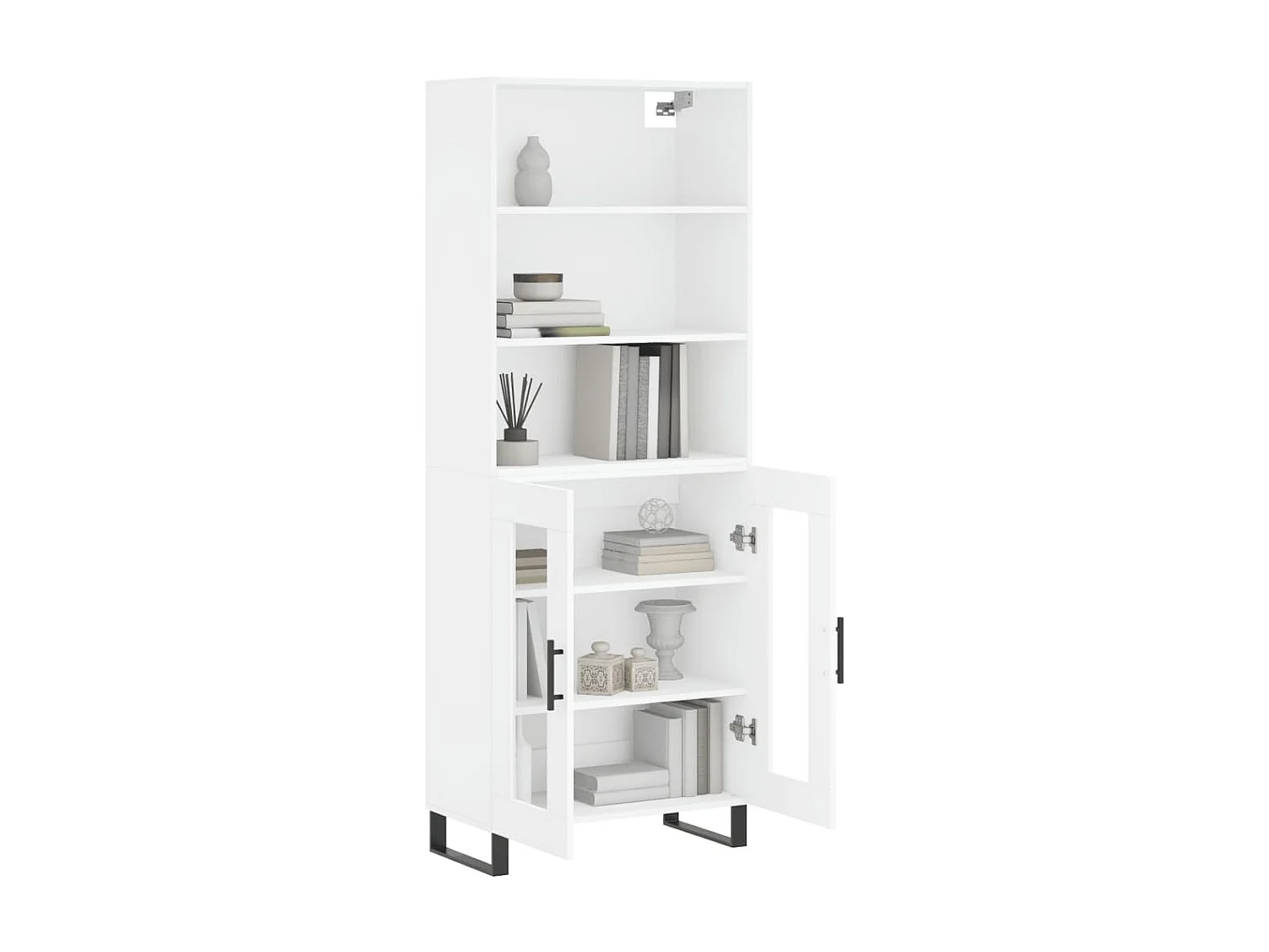 Highboard,Kommode Weiß 69,5x34x180 cm Holzwerkstoff -gkd457241