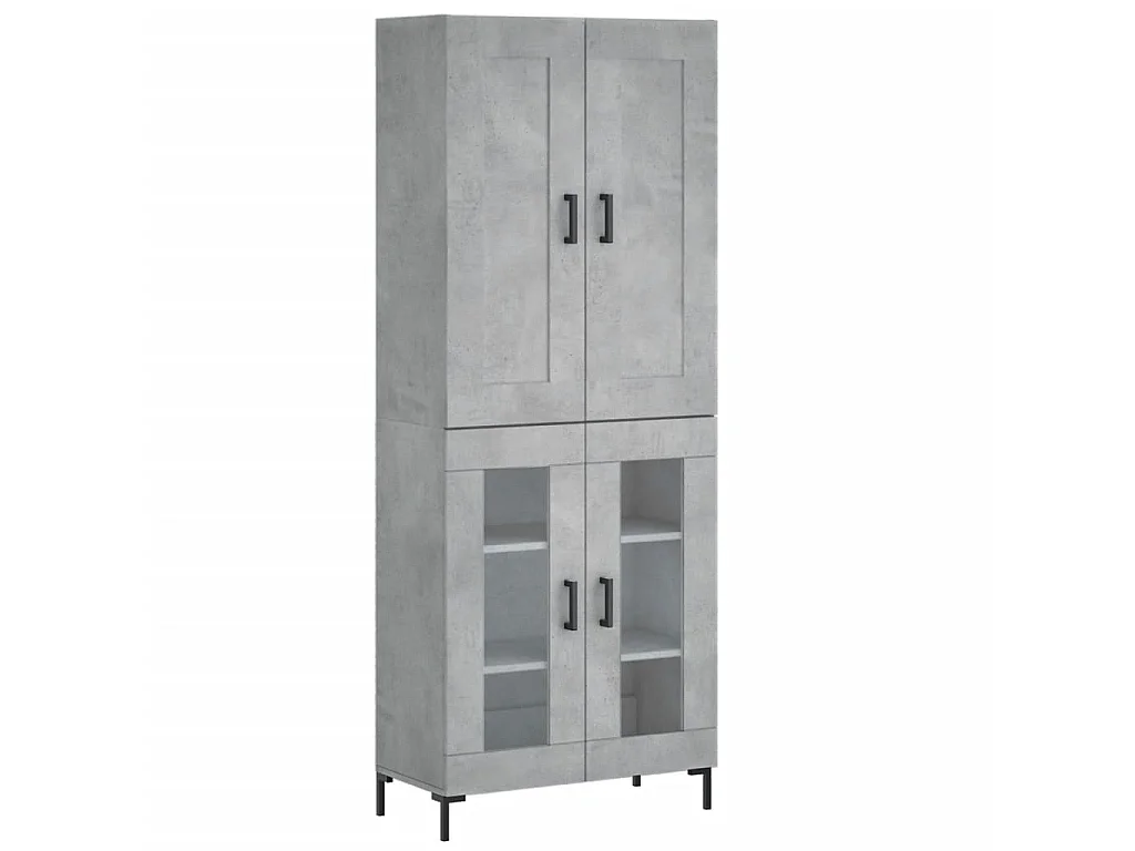 Highboard,Kommode Betongrau 69,5x34x180 cm Holzwerkstoff -gkd264200