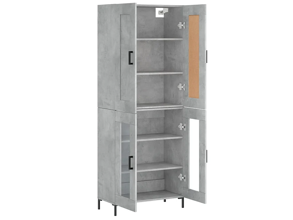 Highboard,Kommode Betongrau 69,5x34x180 cm Holzwerkstoff -gkd264200