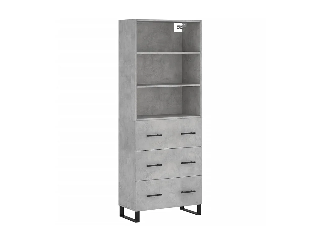 Highboard,Kommode Betongrau 69,5x34x180 cm Holzwerkstoff -gkd837372