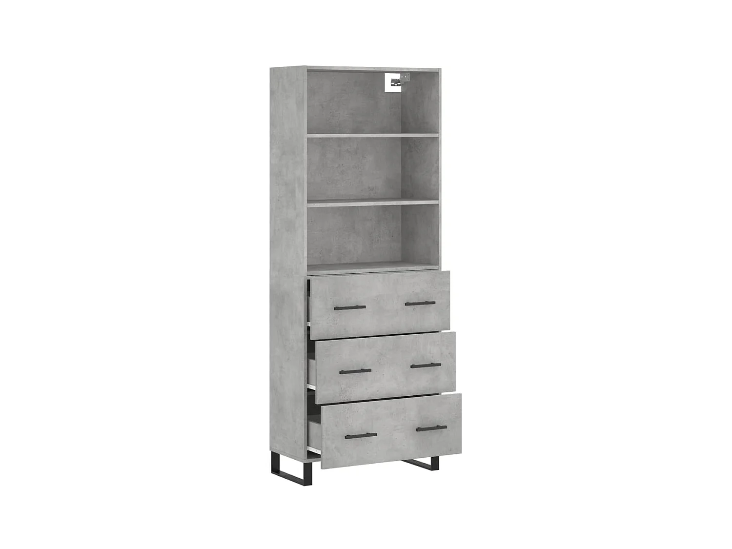 Highboard,Kommode Betongrau 69,5x34x180 cm Holzwerkstoff -gkd837372