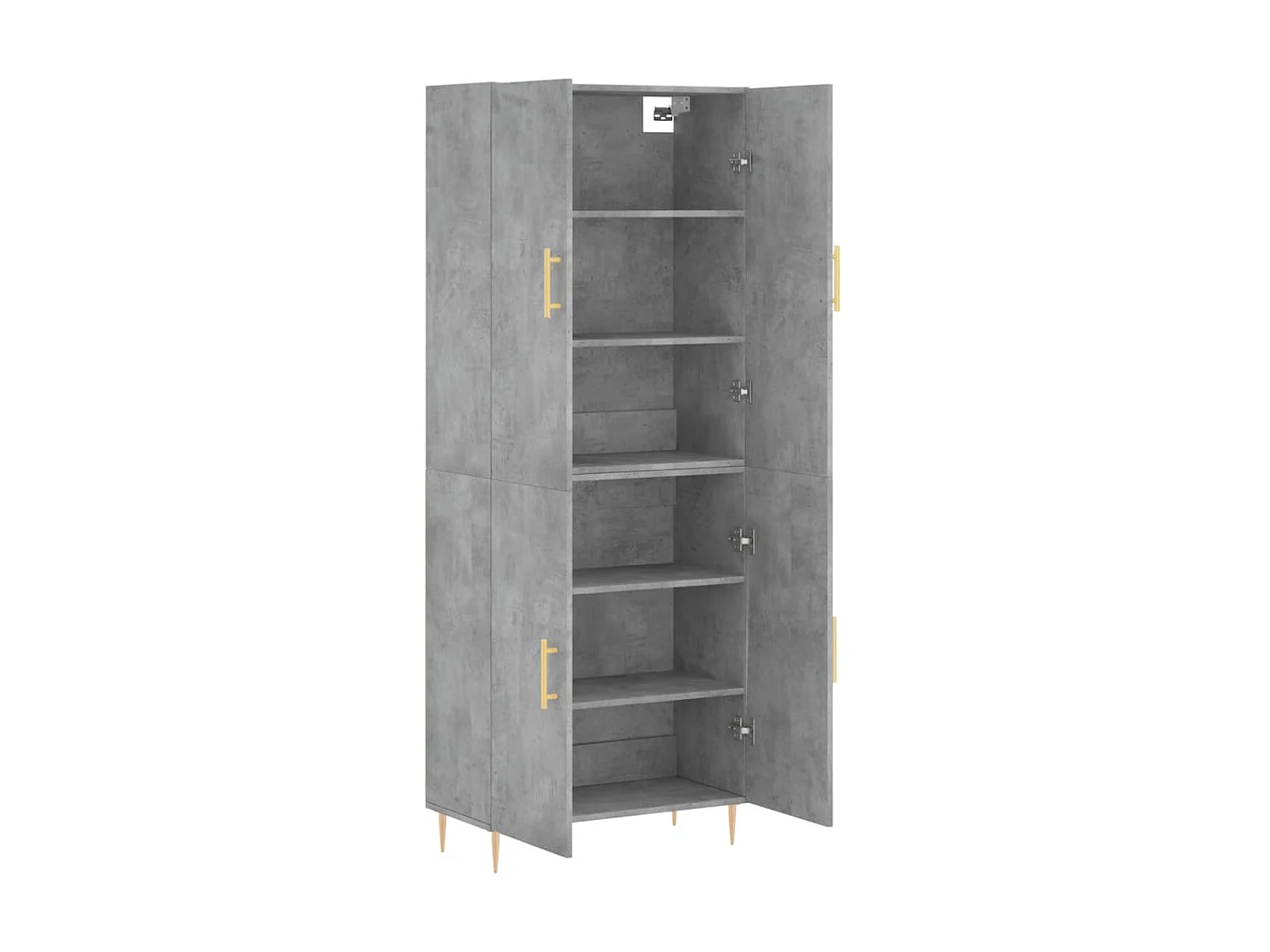 Buffet haut Gris béton 69,5x34x180 cm Bois d'ingénierie QWE82935