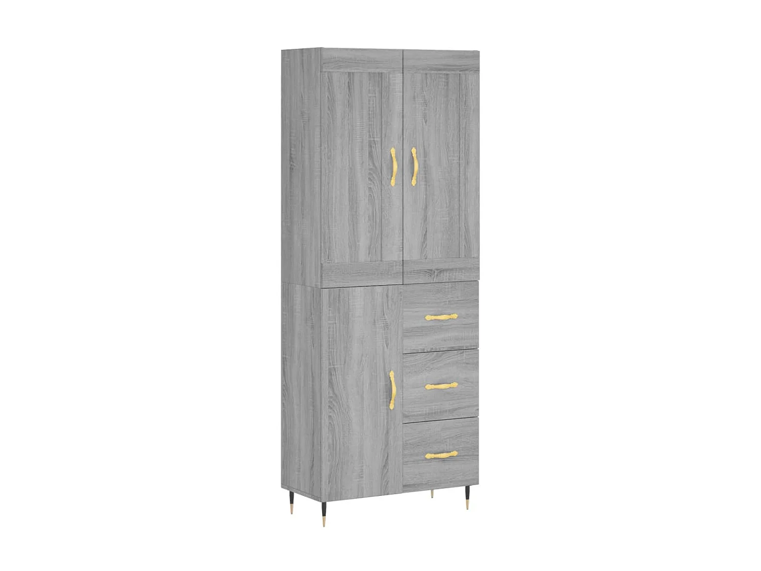 Hoge kast 69,5x34x180 cm bewerkt hout grijs sonoma eikenkleurig NL106800