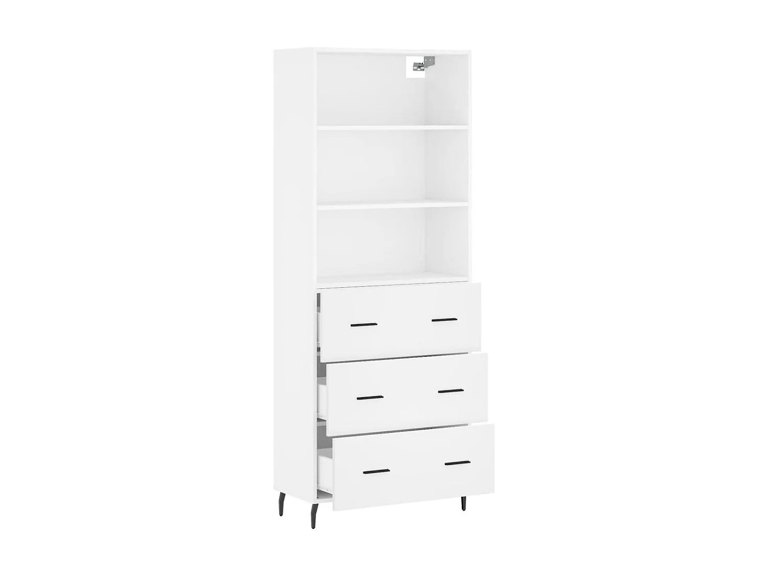 Buffet haut Blanc 69,5x34x180 cm Bois d'ingénierie QWE74074