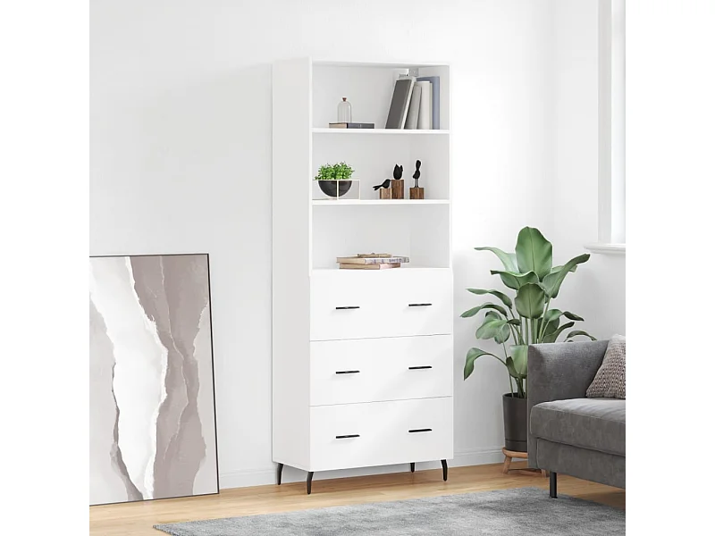 Highboard,Kommode Weiß 69,5x34x180 cm Holzwerkstoff -gkd645870