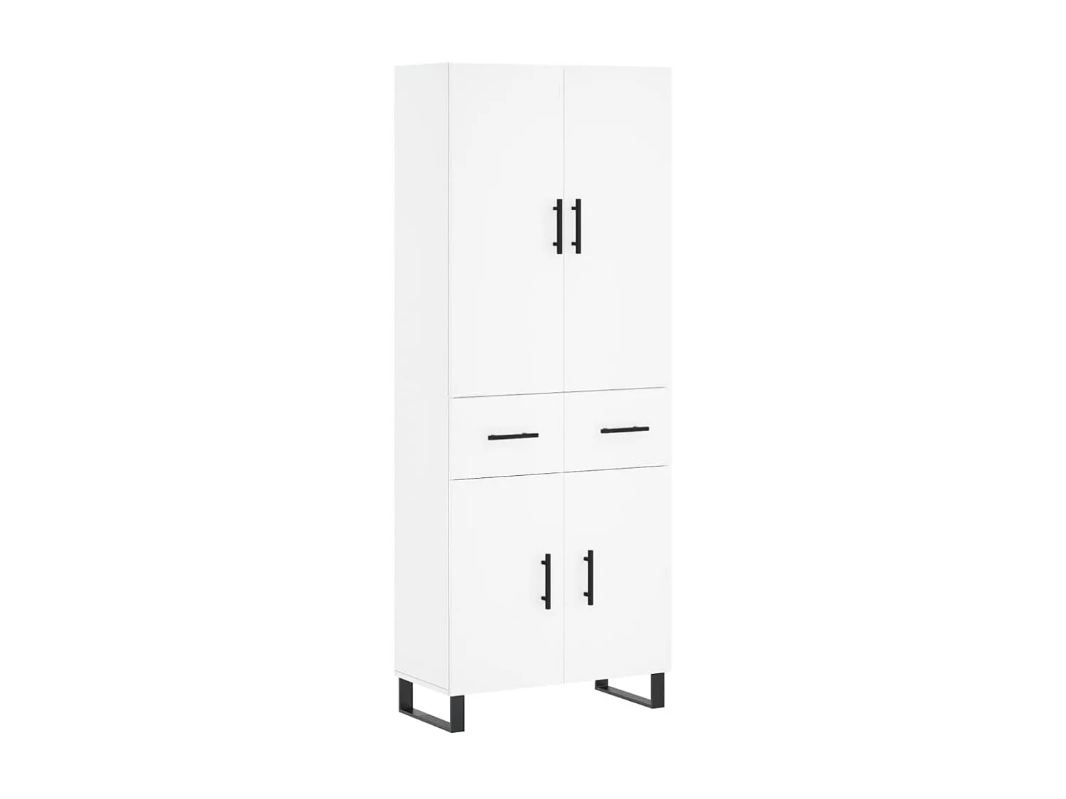 Highboard,Kommode Weiß 69,5x34x180 cm Holzwerkstoff -gkd70347