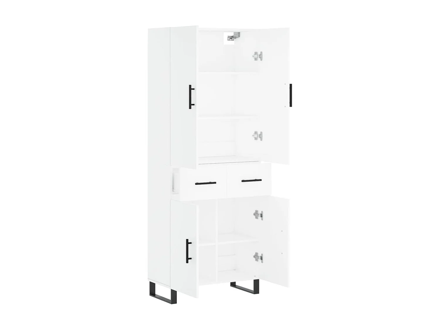 Highboard,Kommode Weiß 69,5x34x180 cm Holzwerkstoff -gkd70347