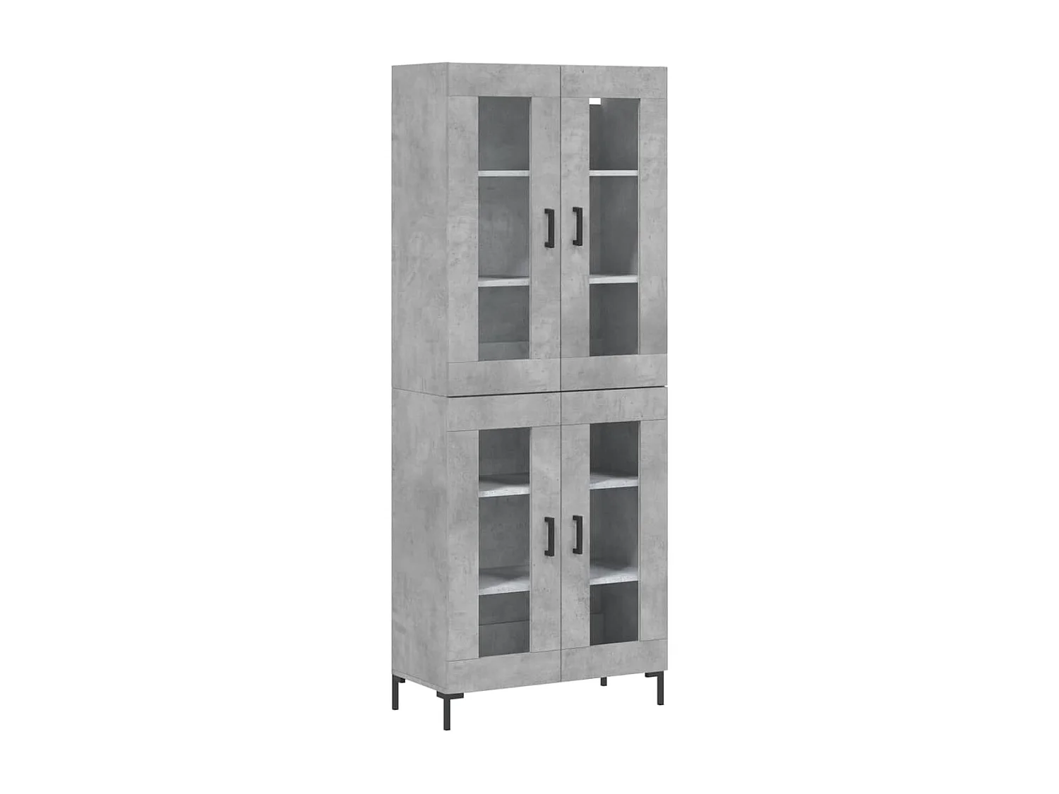 Buffet haut Gris béton 69,5x34x180 cm Bois d'ingénierie QWE87257