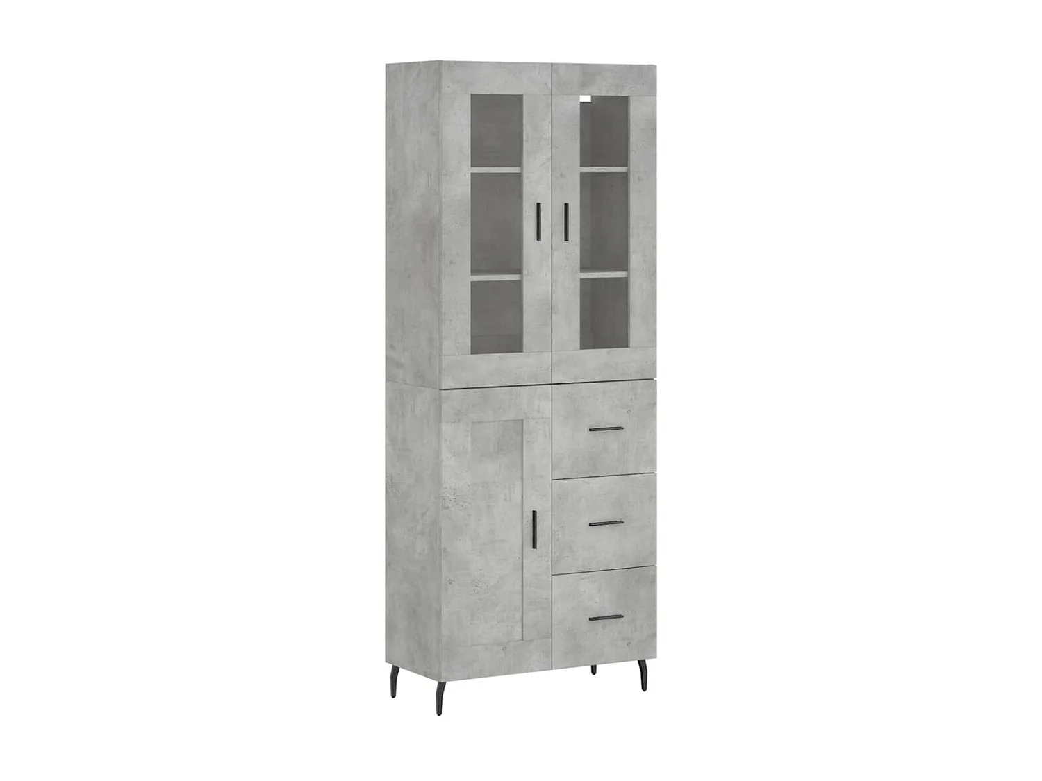 Aparador alto madera contrachapada gris hormigón 69,5x34x180 cm ES21285