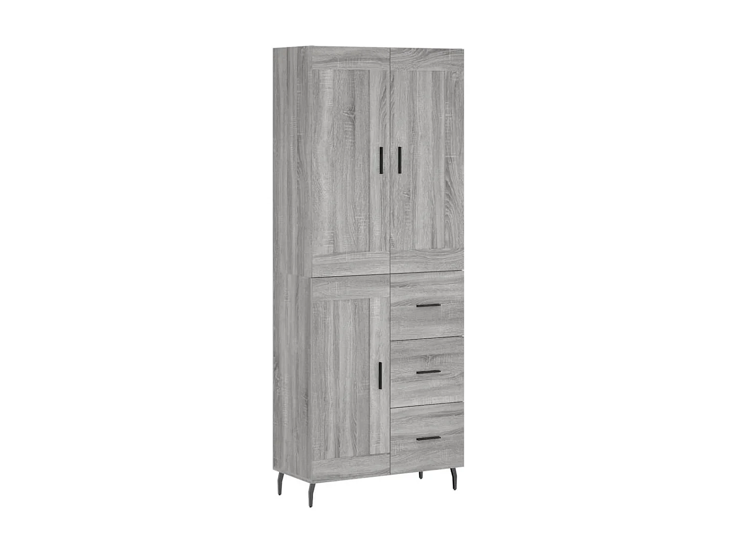 Buffet haut Sonoma gris 69,5x34x180 cm Bois d'ingénierie QWE66602